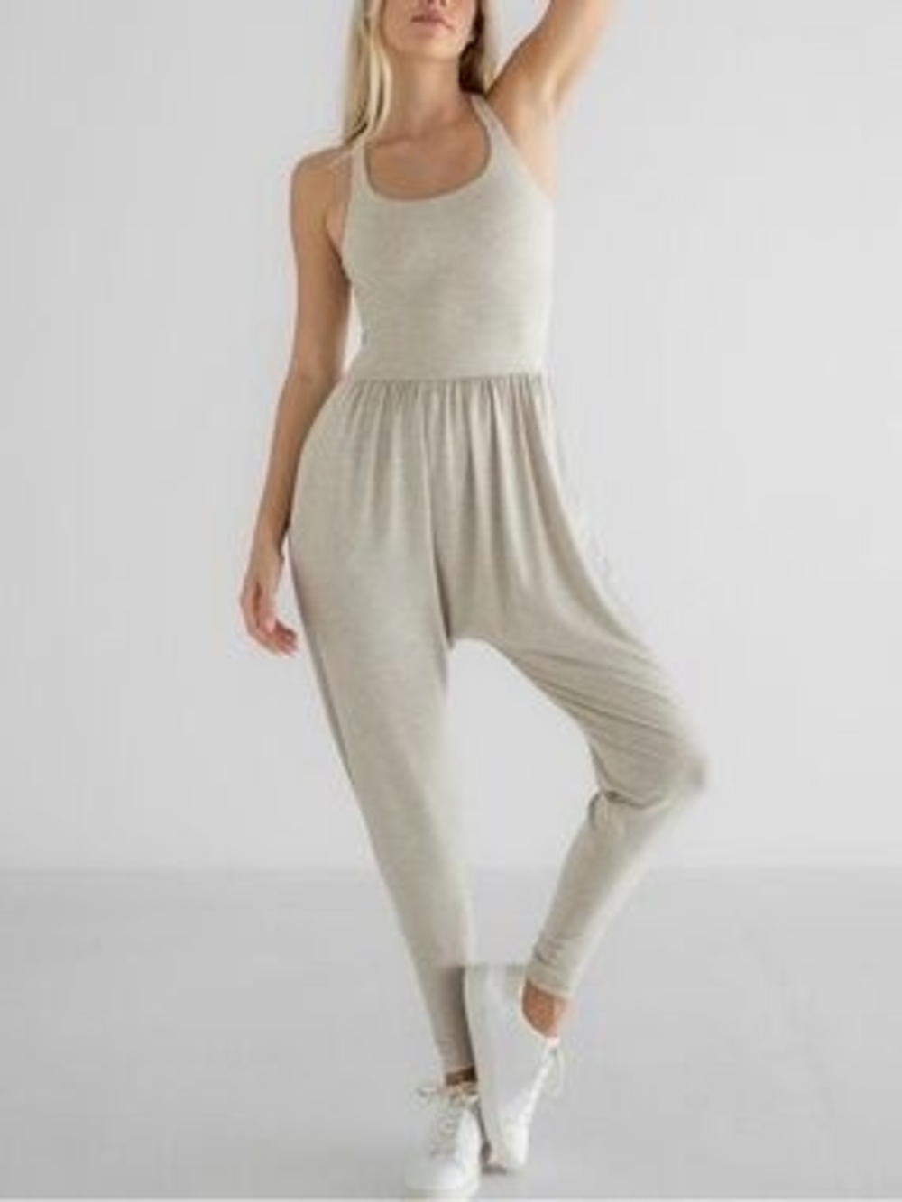 Imbodhi Cream Racerback Harem Jumpsuit